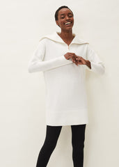Isabella Zip Up Tunic Dress Winter White