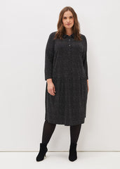 Mina Spot Jersey Dress Black