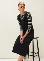 Catya Two Piece Stripe Top And Dress Black