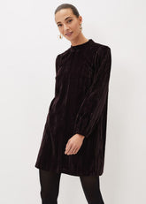 Jacinda Velvet Shift Dress Aubergine