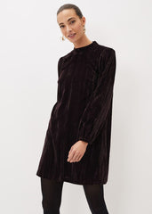 Jacinda Velvet Shift Dress Aubergine