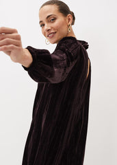 Jacinda Velvet Shift Dress Aubergine