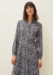 Amari Zebra Print Midaxi Dress Multi-Coloured