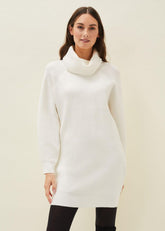 Nisha Roll Neck Jumper Dress Winter White