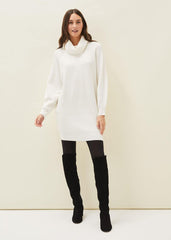 Nisha Roll Neck Jumper Dress Winter White