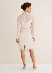 Avah Embellished Fitted Dress Cameo