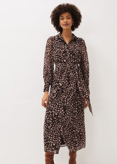 Libby Spot Print Midi Dress Pink Multi