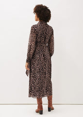 Libby Spot Print Midi Dress Pink Multi