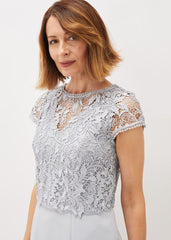 Alisha Double Layer Lace Peplum Dress Mineral