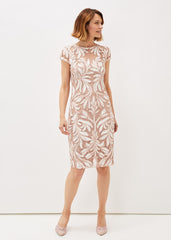 Anastasia Tapework Lace Dress Antique Rose