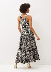 Chelsie Leopard Print Midaxi Dress Multi-Coloured