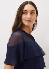 Nika Tiered Shift Dress Navy