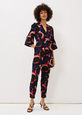 Darcey Floral Textured Tapered Jumpsuit Multi-Coloured