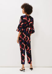 Darcey Floral Textured Tapered Jumpsuit Multi-Coloured