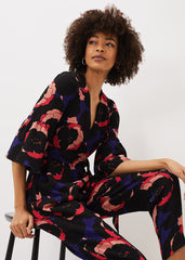 Darcey Floral Textured Tapered Jumpsuit Multi-Coloured