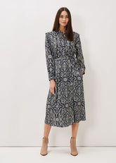 Polly Paisley Print Midi Dress Multi-Coloured