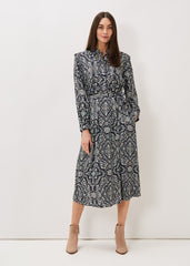 Polly Paisley Print Midi Dress Multi-Coloured