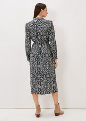 Polly Paisley Print Midi Dress Multi-Coloured