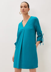 Ceiara Ruched Sleeve Tunic Dress Teal