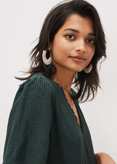 Likita Textured Swing Dress Green