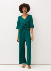 Layla Bow Jumpsuit Emerald