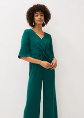 Layla Bow Jumpsuit Emerald