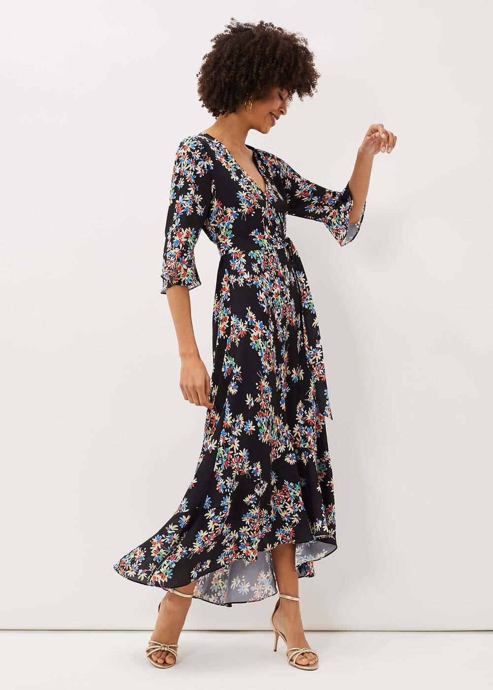 Emmaline Floral Maxi Dress Black/Multi
