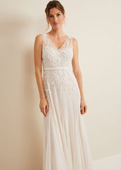 Annalise Beaded Wedding Dress Porcelian
