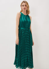 Beverley Stripe Jacquard Midaxi Dress Jade