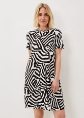 Isabelle Zebra Print Dress Black/Ivory