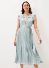 Carmella Pleated Dress Pale Sage
