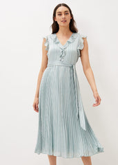 Carmella Pleated Dress Pale Sage