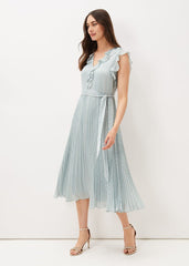 Carmella Pleated Dress Pale Sage