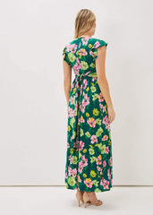 Effie Floral Jersey Maxi Dress Teal/Multi