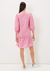 Oona Gingham Swing Dress Pink/Ivory