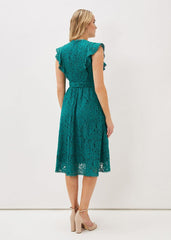 Priya Lace Frill Dress Jade