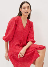 Penele Print Swing Dress Pink/Red
