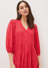 Penele Print Swing Dress Pink/Red