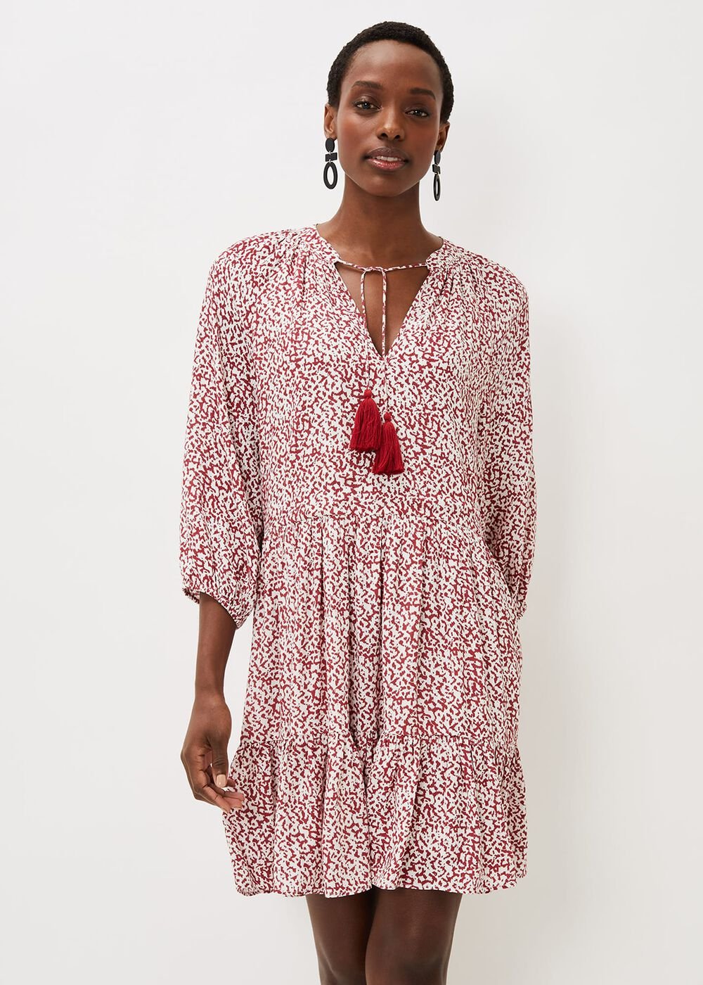 Lara Print Swing Dress Rust/Ivory