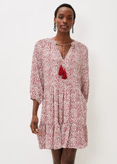 Lara Print Swing Dress Rust/Ivory