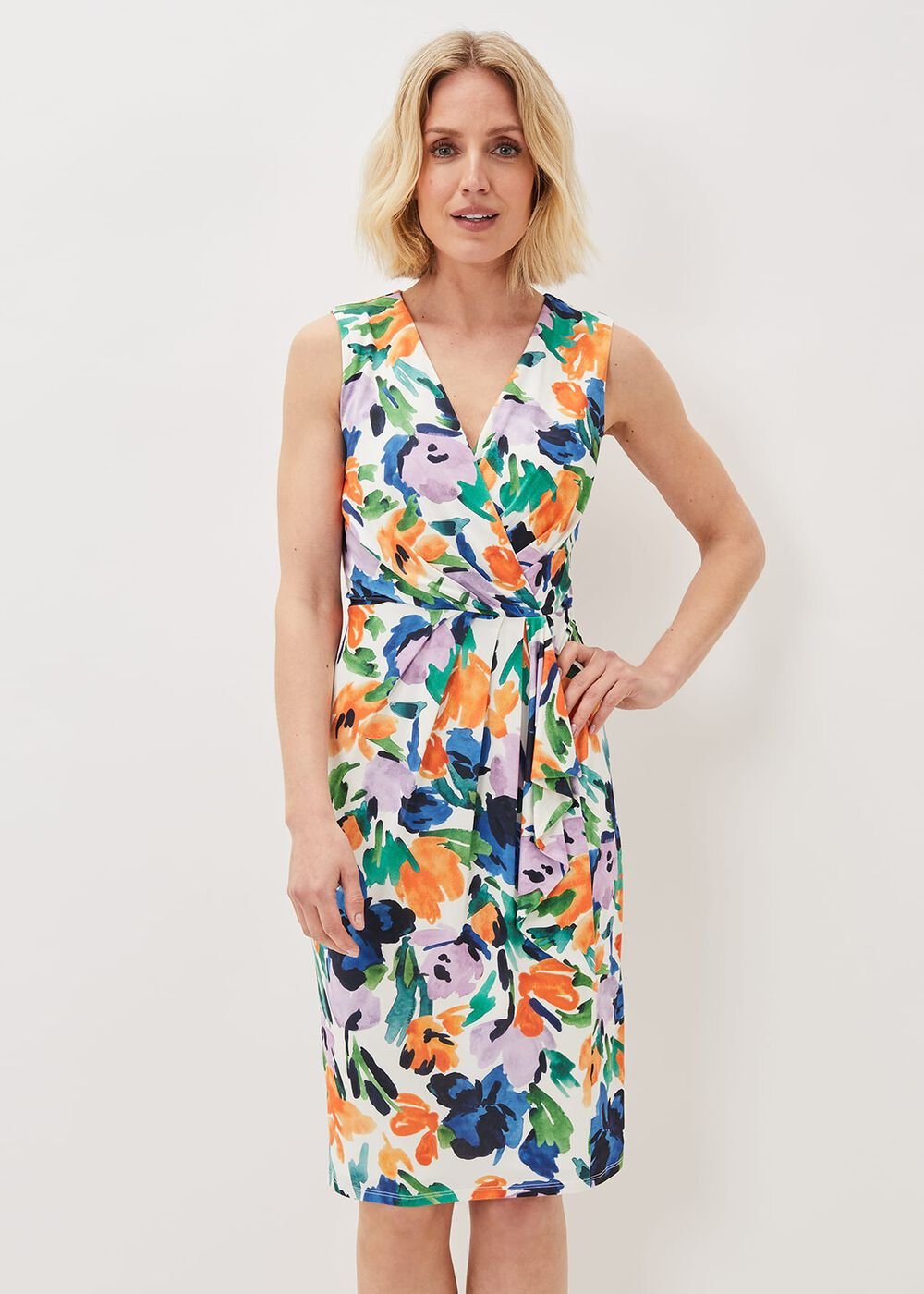 Essie Floral Midi Dress Multi-Coloured