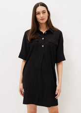 Faye Textured Tunic Dress Black