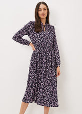 Shay Floral Midi Dress Purple/Pink