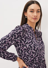 Shay Floral Midi Dress Purple/Pink