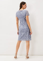 Bea Embroidered Dress Arctic Blue