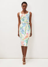 Serina Floral Midi Dress Ivory Multi
