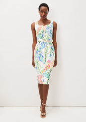 Serina Floral Midi Dress Ivory Multi
