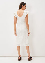 Tamari Crochet Knit Dress Ivory