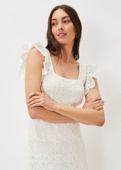 Tamari Crochet Knit Dress Ivory