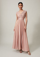 Nelly Pleat Dress Pink Champagne